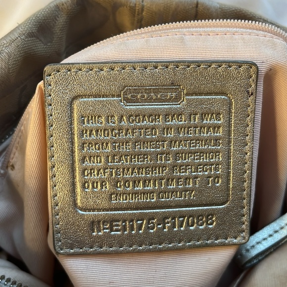 COACH Grey and Silver Shoulder Crossbody Purse Medium Sized - Picture 7 of 9